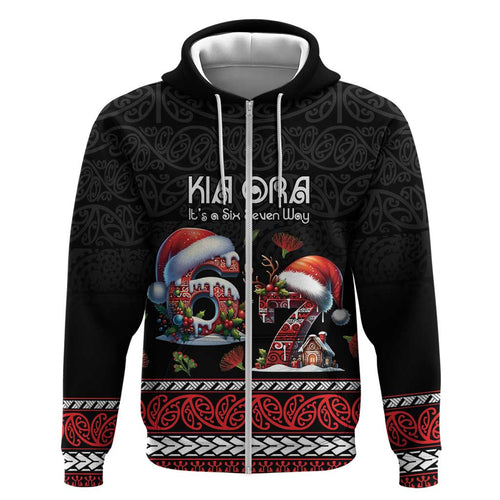 Aotearoa Six Seven Personalized Zip Hoodie New Zealand Funny Christmas - Aussie Hoodie