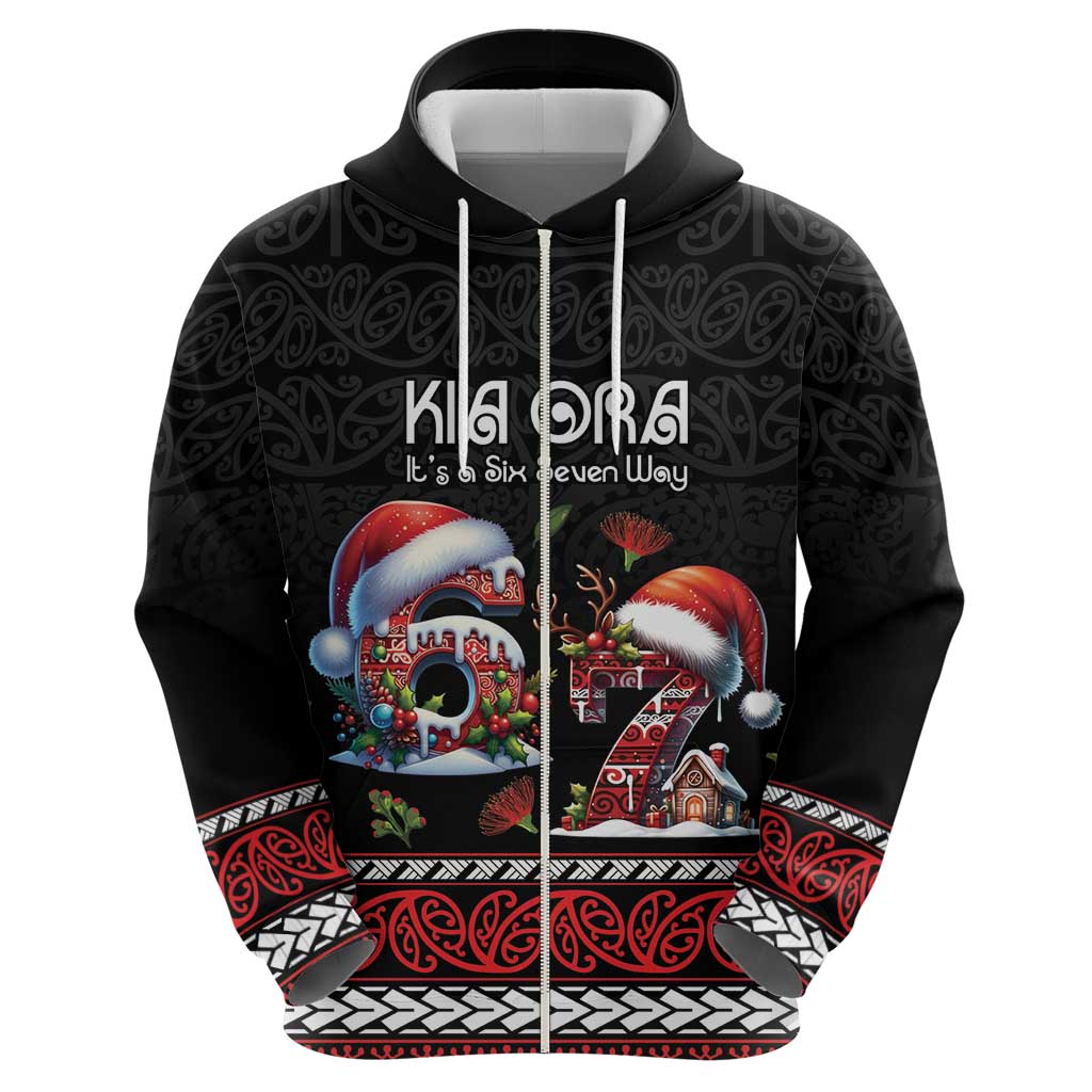 Aotearoa Six Seven Personalized Zip Hoodie New Zealand Funny Christmas - Aussie Hoodie