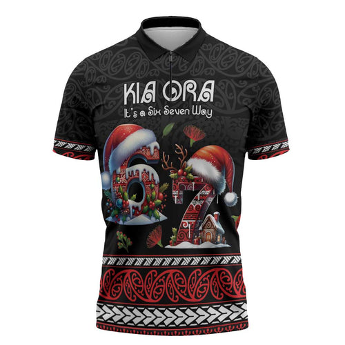 Aotearoa Six Seven Personalized Zipper Polo Shirt New Zealand Funny Christmas - Aussie Hoodie