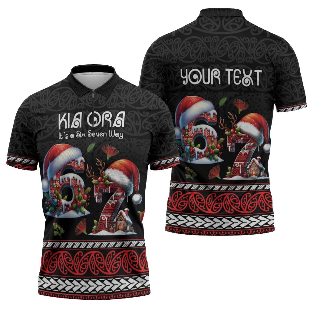 Aotearoa Six Seven Personalized Zipper Polo Shirt New Zealand Funny Christmas - Aussie Hoodie