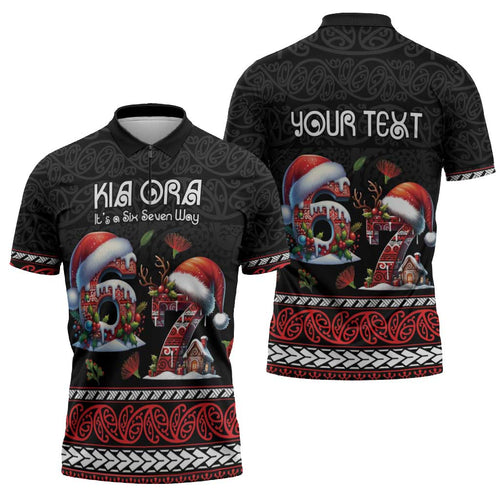 Aotearoa Six Seven Personalized Zipper Polo Shirt New Zealand Funny Christmas - Aussie Hoodie