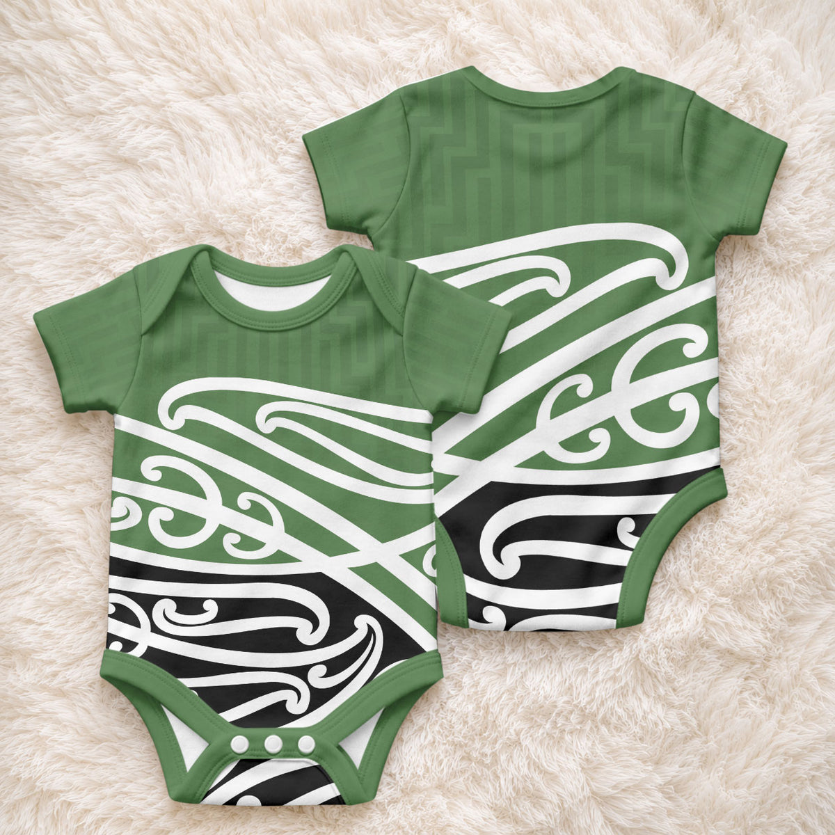 Green Fern New Zealand Kowhai Ngutukaka Baby Onesie