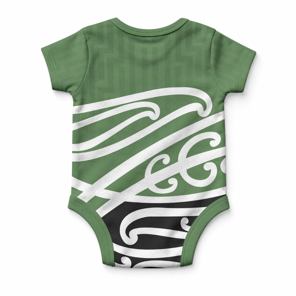 Green Fern New Zealand Kowhai Ngutukaka Baby Onesie