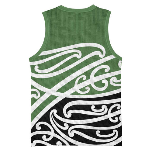 Green Fern New Zealand Kowhai Ngutukak Basketball Jersey - Aussie Hoodie