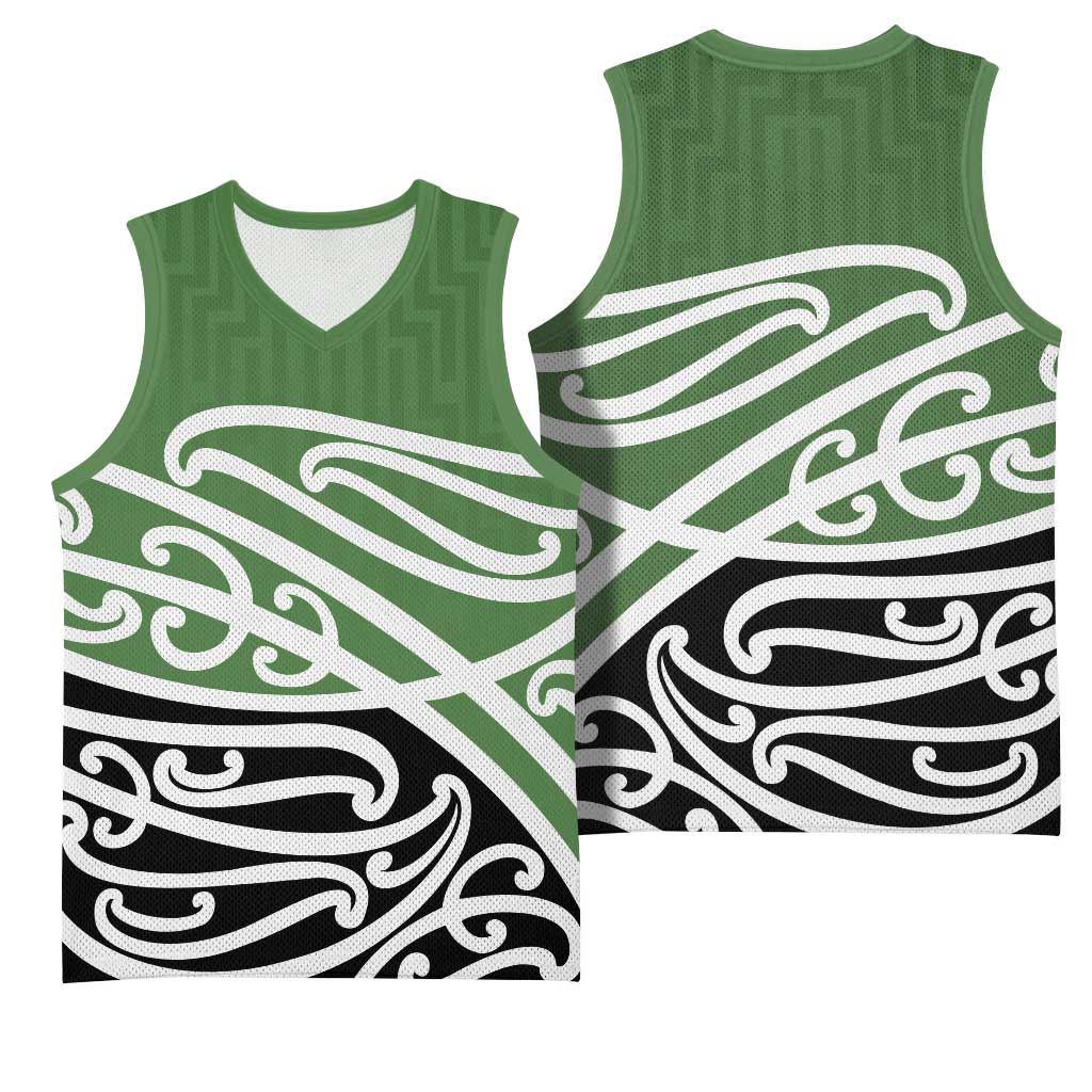 Green Fern New Zealand Kowhai Ngutukak Basketball Jersey - Aussie Hoodie