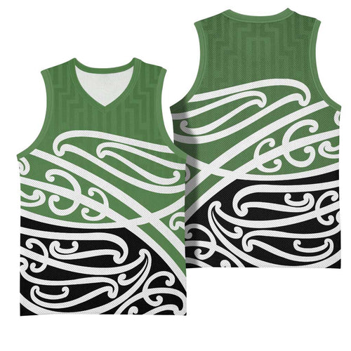 Green Fern New Zealand Kowhai Ngutukak Basketball Jersey - Aussie Hoodie