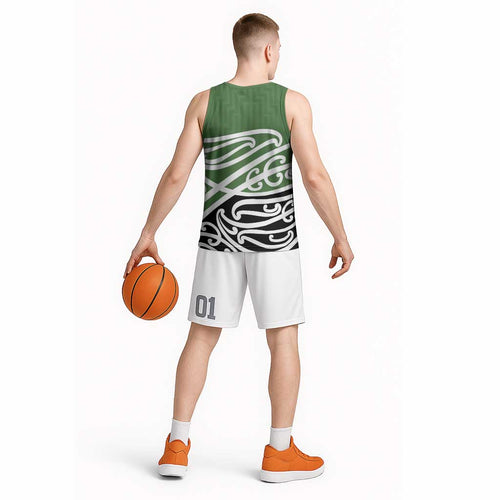 Green Fern New Zealand Kowhai Ngutukak Basketball Jersey - Aussie Hoodie
