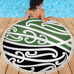 Green Fern New Zealand Kowhai Ngutukak Beach Blanket - Aussie Hoodie