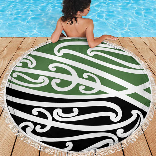 Green Fern New Zealand Kowhai Ngutukak Beach Blanket - Aussie Hoodie