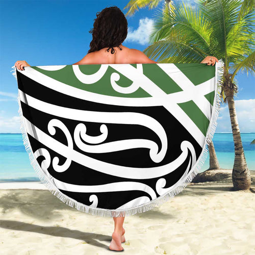 Green Fern New Zealand Kowhai Ngutukak Beach Blanket - Aussie Hoodie