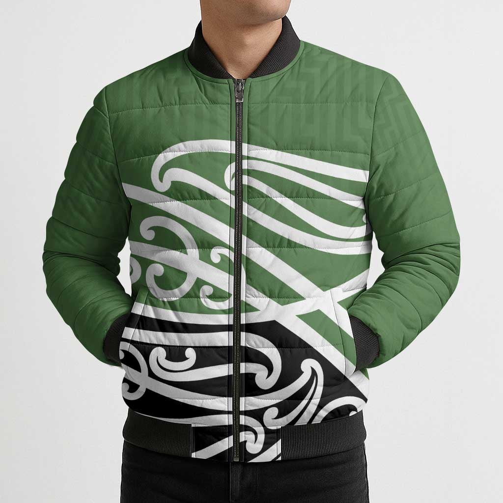 Green Fern New Zealand Kowhai Ngutukak Bomber Puffer Jacket - Aussie Hoodie