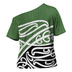 Green Fern New Zealand Kowhai Ngutukak Cross Shoulder Shirt - Aussie Hoodie