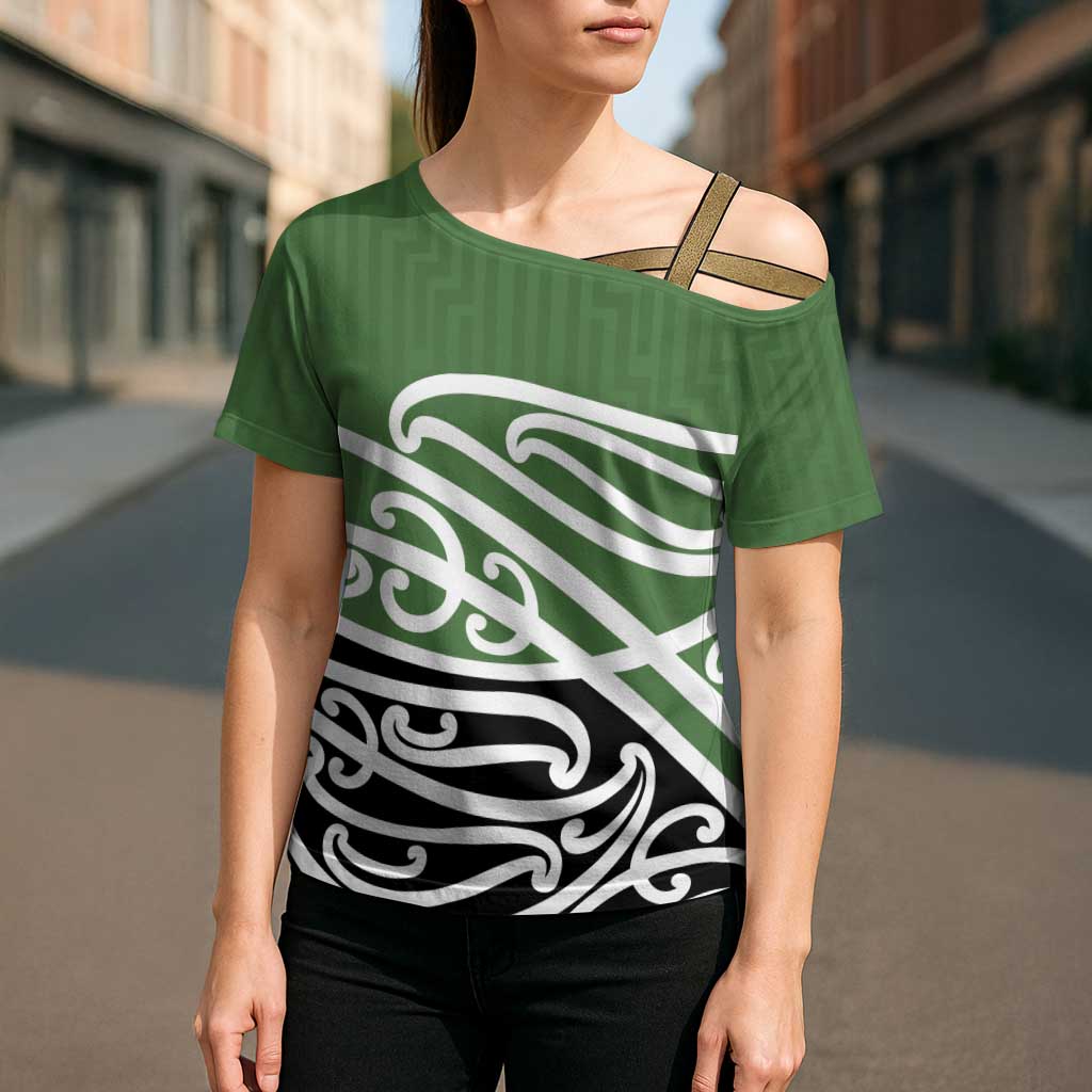 Green Fern New Zealand Kowhai Ngutukak Cross Shoulder Shirt - Aussie Hoodie