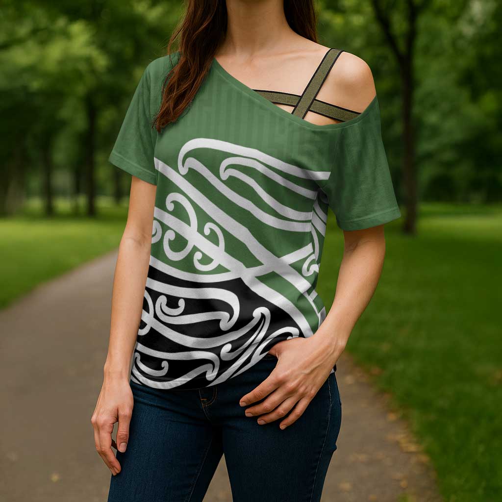 Green Fern New Zealand Kowhai Ngutukak Cross Shoulder Shirt - Aussie Hoodie