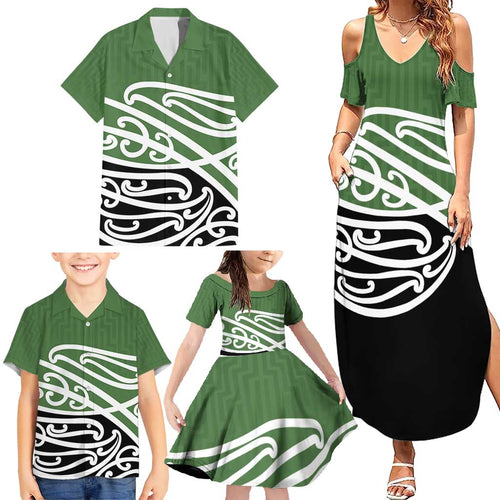 Green Fern New Zealand Kowhai Ngutukak Family Matching Summer Maxi Dress and Hawaiian Shirt - Aussie Hoodie