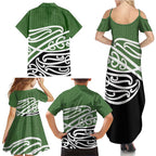 Green Fern New Zealand Kowhai Ngutukak Family Matching Summer Maxi Dress and Hawaiian Shirt - Aussie Hoodie