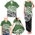 Green Fern New Zealand Kowhai Ngutukak Family Matching Tank Maxi Dress and Hawaiian Shirt - Aussie Hoodie
