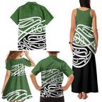 Green Fern New Zealand Kowhai Ngutukak Family Matching Tank Maxi Dress and Hawaiian Shirt - Aussie Hoodie