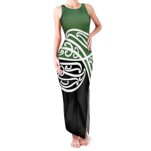 Green Fern New Zealand Kowhai Ngutukak Family Matching Tank Maxi Dress and Hawaiian Shirt - Aussie Hoodie