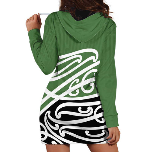 Green Fern New Zealand Kowhai Ngutukak Hoodie Dress - Aussie Hoodie