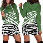 Green Fern New Zealand Kowhai Ngutukak Hoodie Dress - Aussie Hoodie
