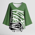 Green Fern New Zealand Kowhai Ngutukak Kimono Sleeve Blouse - Aussie Hoodie