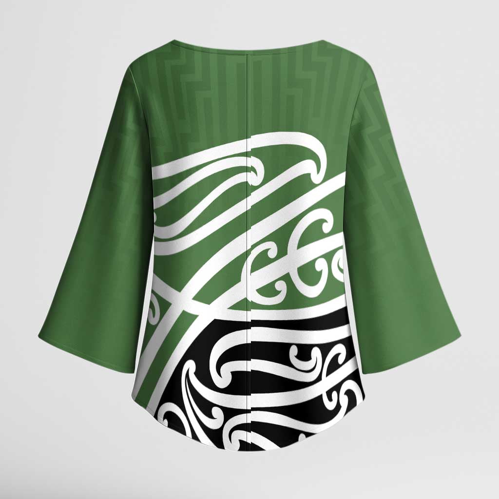 Green Fern New Zealand Kowhai Ngutukak Kimono Sleeve Blouse - Aussie Hoodie