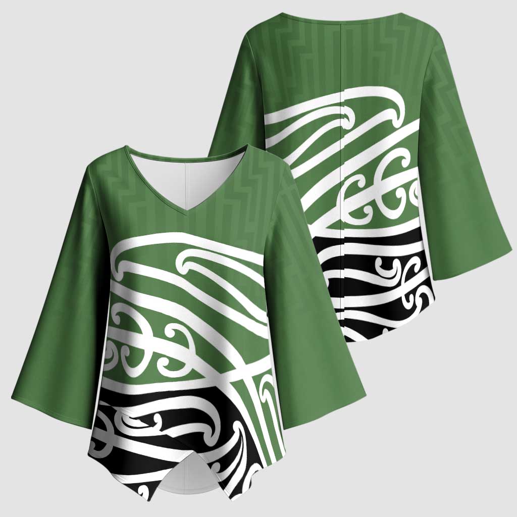 Green Fern New Zealand Kowhai Ngutukak Kimono Sleeve Blouse - Aussie Hoodie