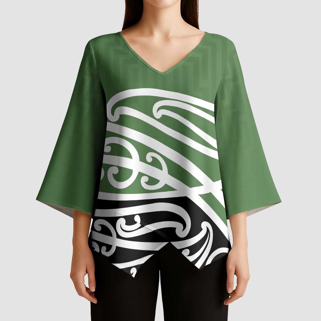 Green Fern New Zealand Kowhai Ngutukak Kimono Sleeve Blouse - Aussie Hoodie