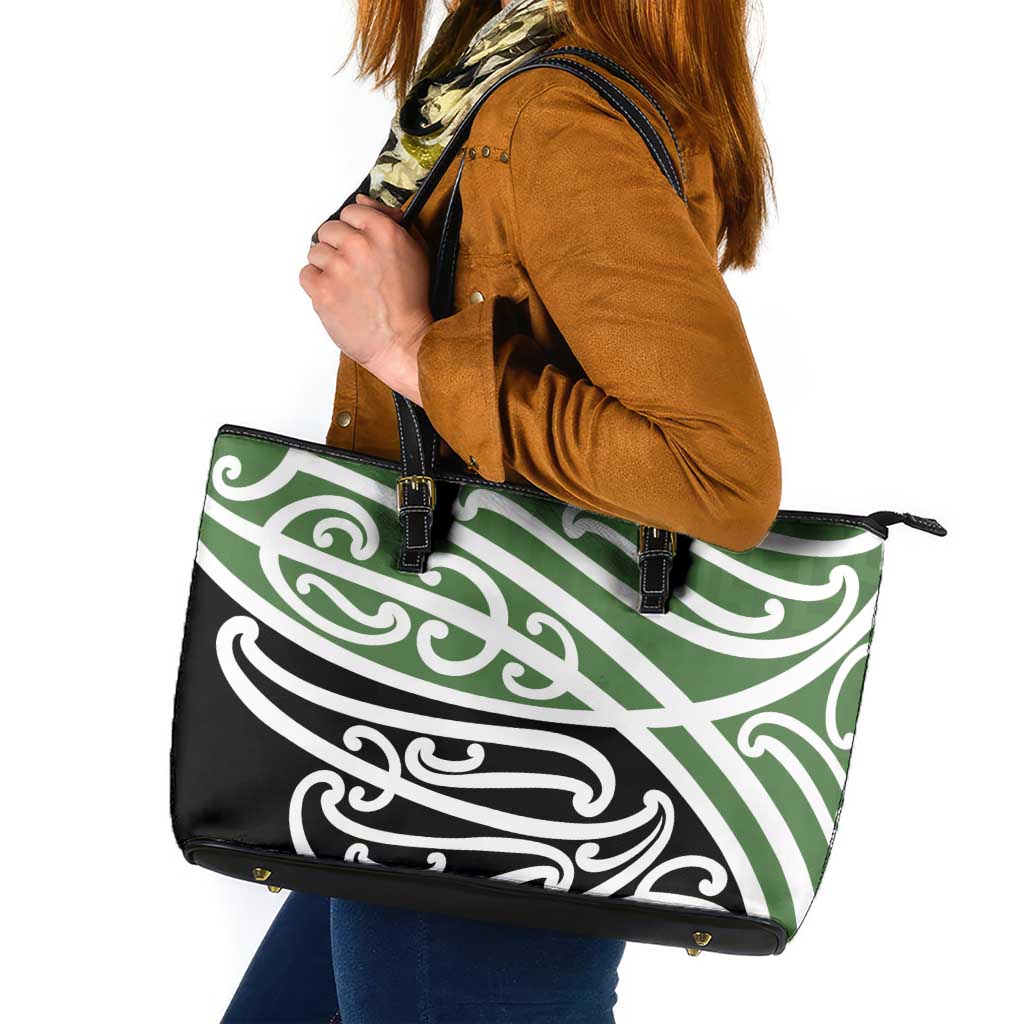 Green Fern New Zealand Kowhai Ngutukak Leather Tote Bag - Aussie Hoodie
