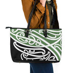 Green Fern New Zealand Kowhai Ngutukak Leather Tote Bag - Aussie Hoodie