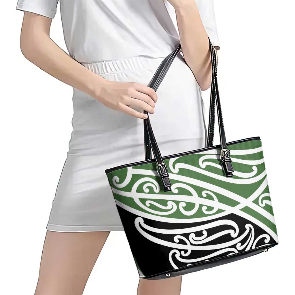 Green Fern New Zealand Kowhai Ngutukak Leather Tote Bag - Aussie Hoodie