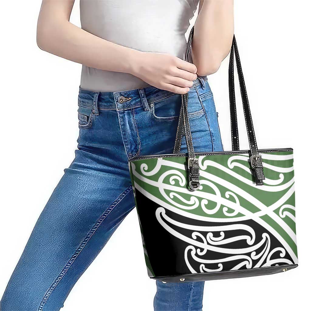 Green Fern New Zealand Kowhai Ngutukak Leather Tote Bag - Aussie Hoodie