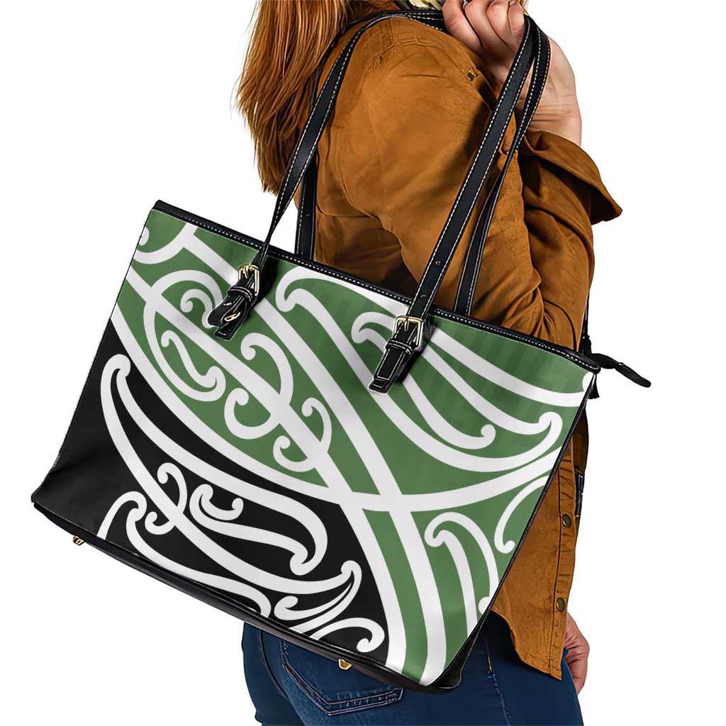 Green Fern New Zealand Kowhai Ngutukak Leather Tote Bag - Aussie Hoodie
