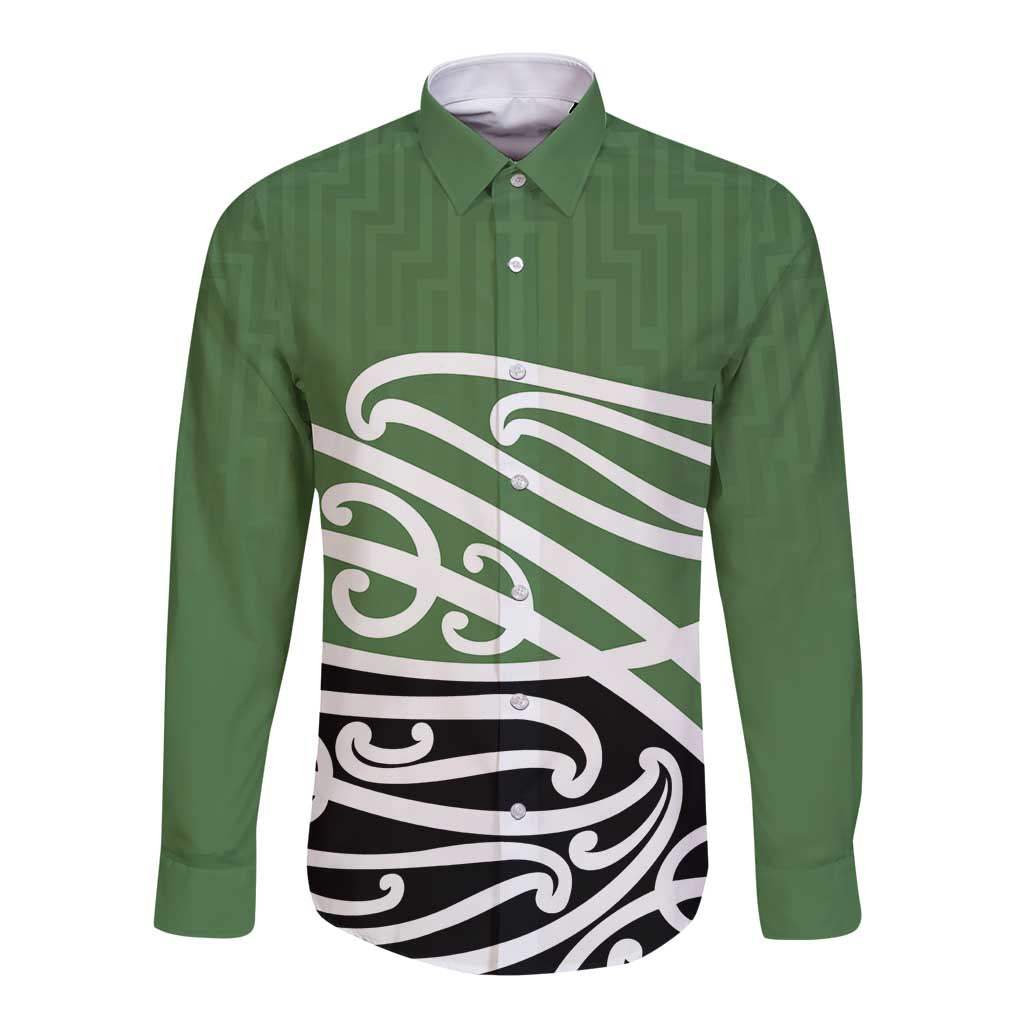 Green Fern New Zealand Kowhai Ngutukak Long Sleeve Button Shirt - Aussie Hoodie