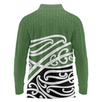 Green Fern New Zealand Kowhai Ngutukak Long Sleeve Polo Shirt - Aussie Hoodie