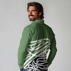 Green Fern New Zealand Kowhai Ngutukak Long Sleeve Polo Shirt - Aussie Hoodie