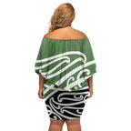 Green Fern New Zealand Kowhai Ngutukak Off Shoulder Short Dress - Aussie Hoodie