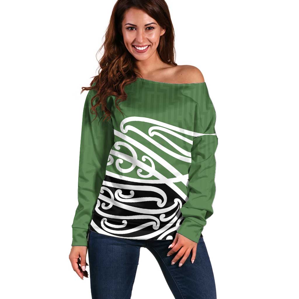 Green Fern New Zealand Kowhai Ngutukak Off Shoulder Sweater - Aussie Hoodie
