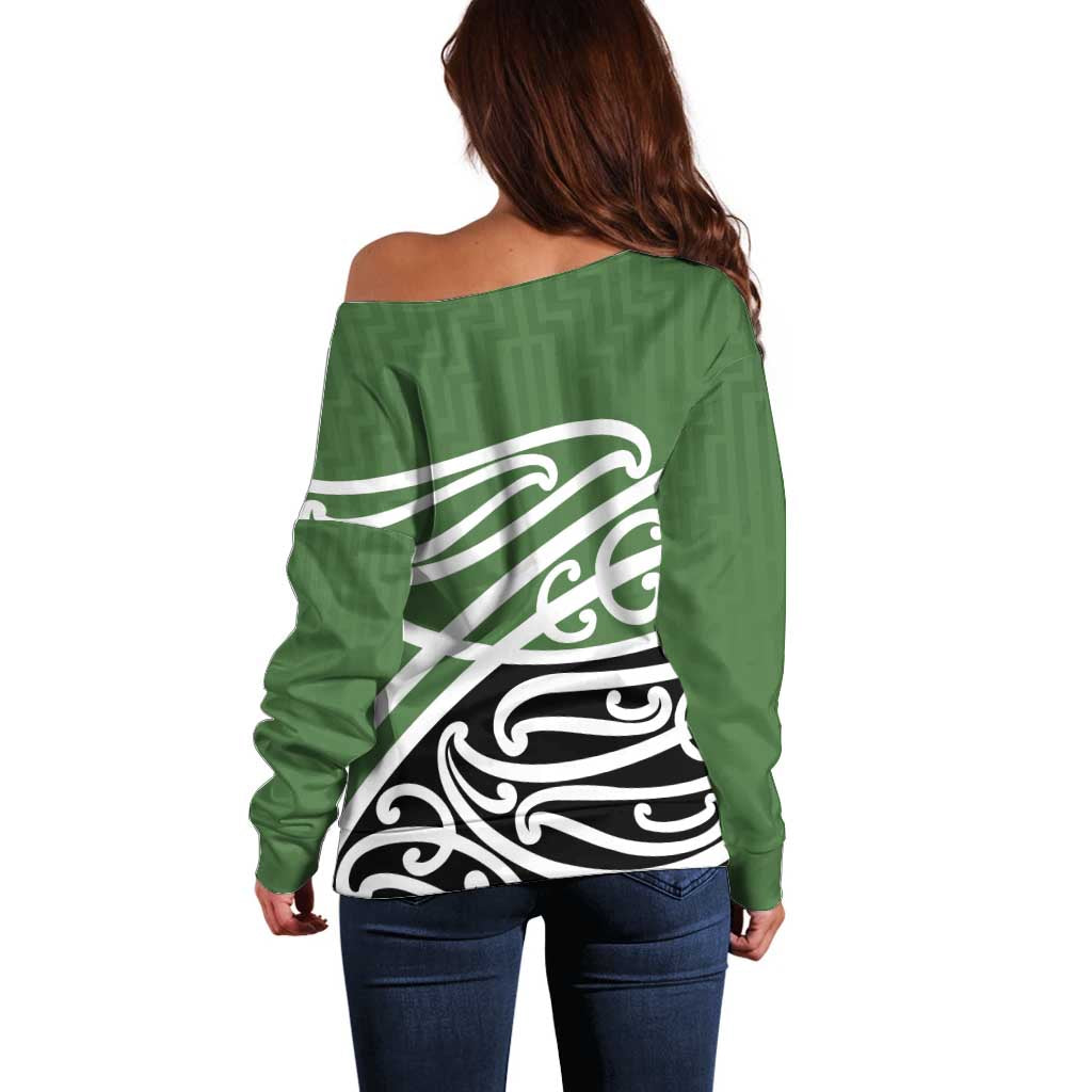 Green Fern New Zealand Kowhai Ngutukak Off Shoulder Sweater - Aussie Hoodie