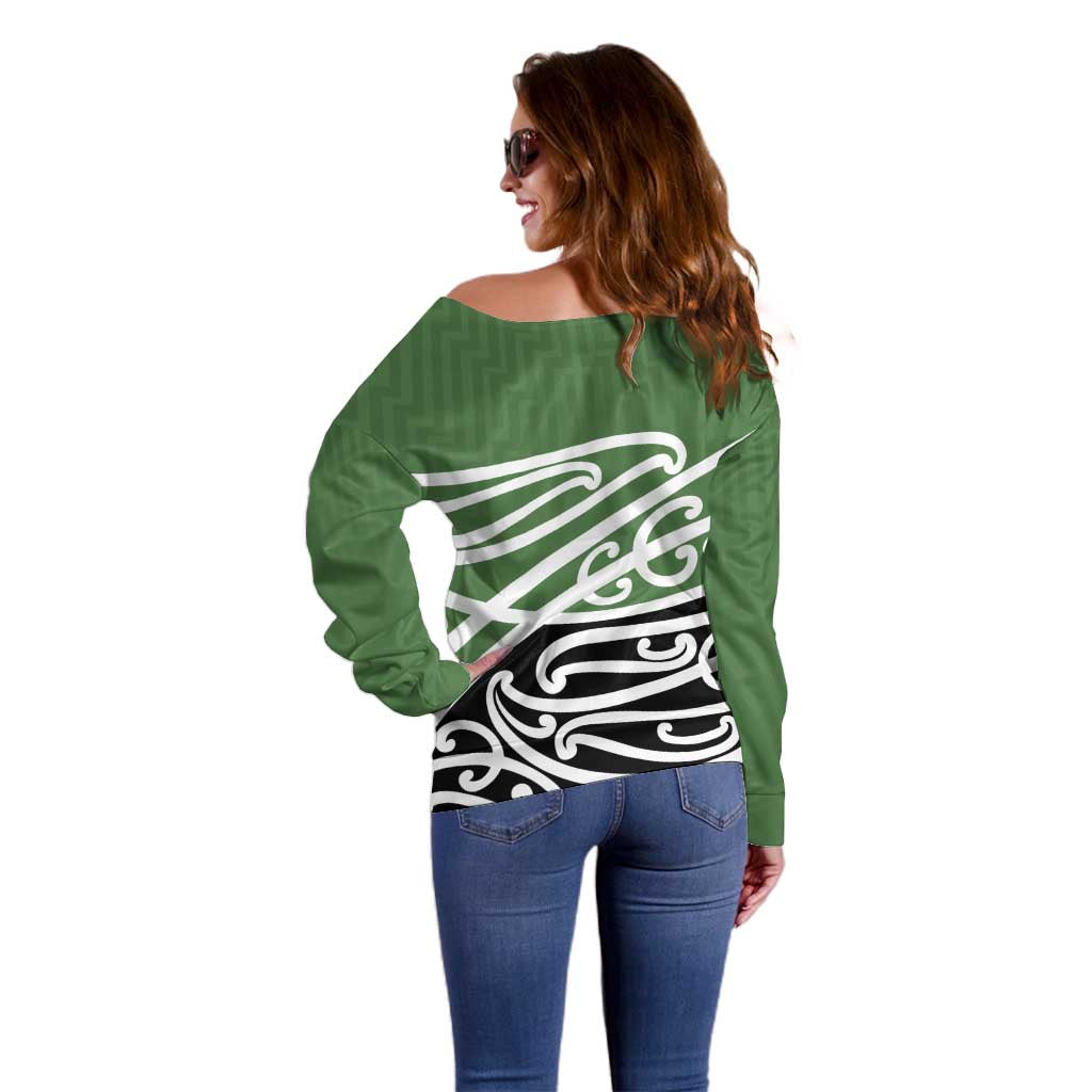 Green Fern New Zealand Kowhai Ngutukak Off Shoulder Sweater - Aussie Hoodie