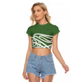 Green Fern New Zealand Kowhai Ngutukak Raglan Cropped T Shirt - Aussie Hoodie