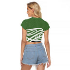 Green Fern New Zealand Kowhai Ngutukak Raglan Cropped T Shirt - Aussie Hoodie