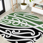 Green Fern New Zealand Kowhai Ngutukak Round Carpet - Aussie Hoodie