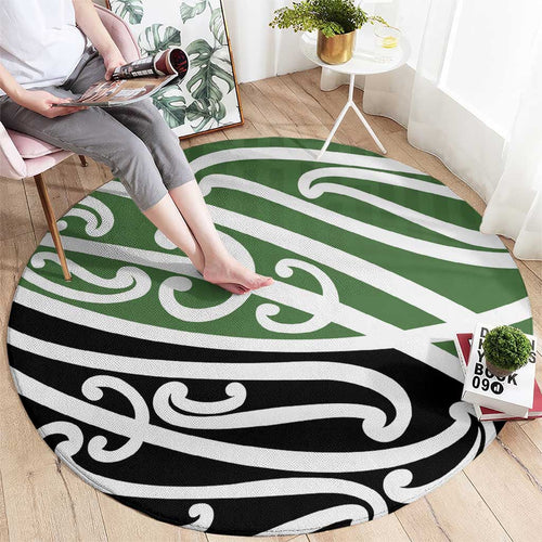Green Fern New Zealand Kowhai Ngutukak Round Carpet - Aussie Hoodie