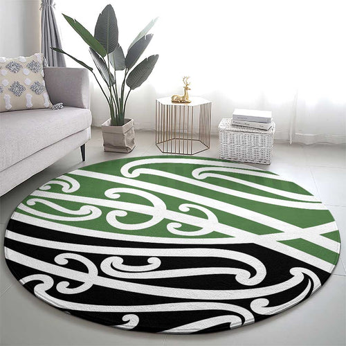 Green Fern New Zealand Kowhai Ngutukak Round Carpet - Aussie Hoodie