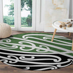 Green Fern New Zealand Kowhai Ngutukak Round Carpet - Aussie Hoodie