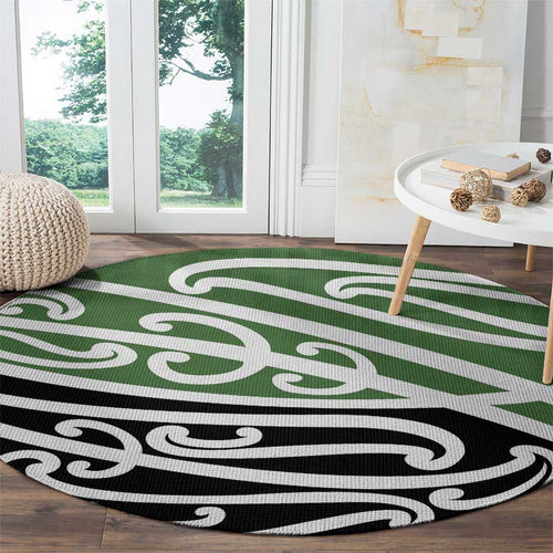 Green Fern New Zealand Kowhai Ngutukak Round Carpet - Aussie Hoodie