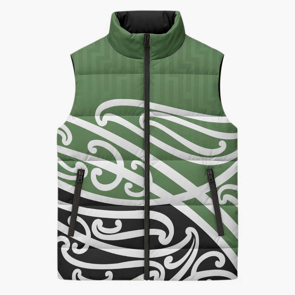 Green Fern New Zealand Kowhai Ngutukak Sleeveless Puffer Jacket - Aussie Hoodie