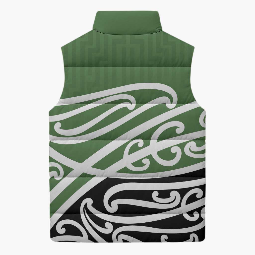 Green Fern New Zealand Kowhai Ngutukak Sleeveless Puffer Jacket - Aussie Hoodie